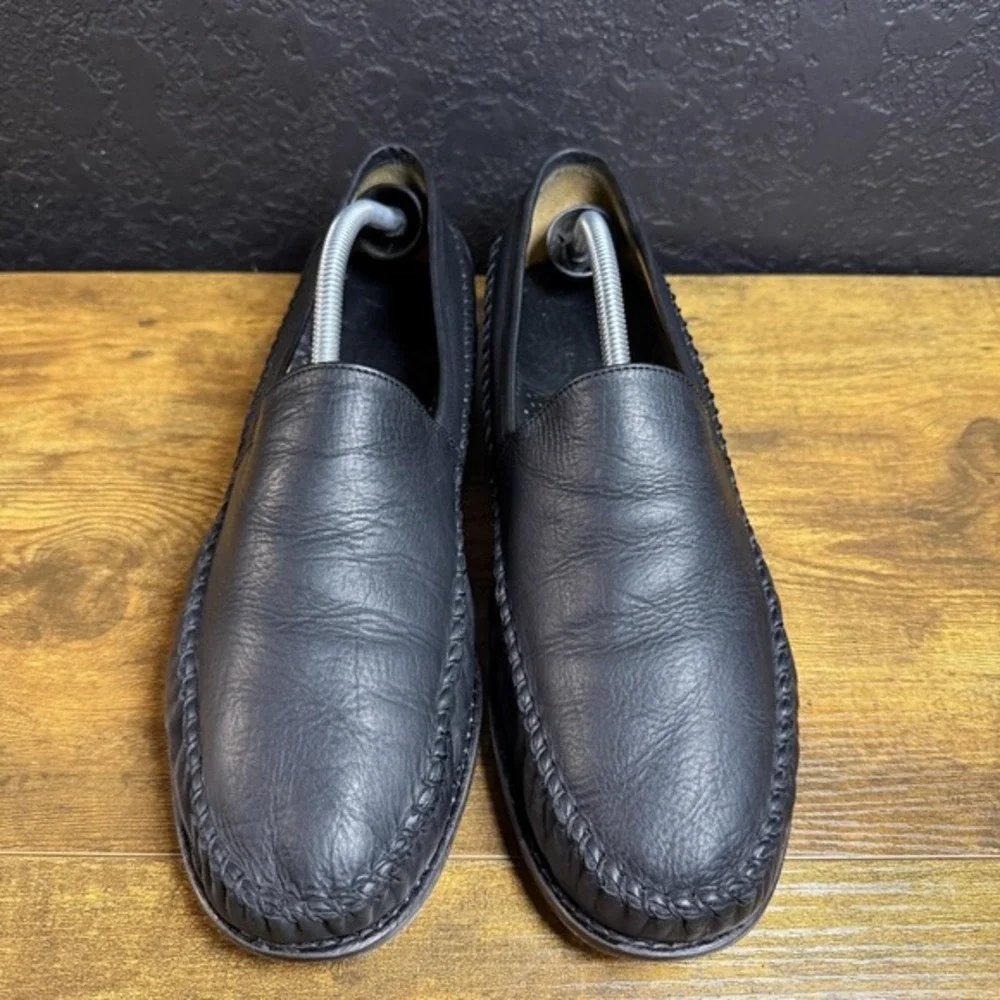 Johnston & Murphy Aristocraft Black Leather Moccasin Loafers Mens‎ 9.5